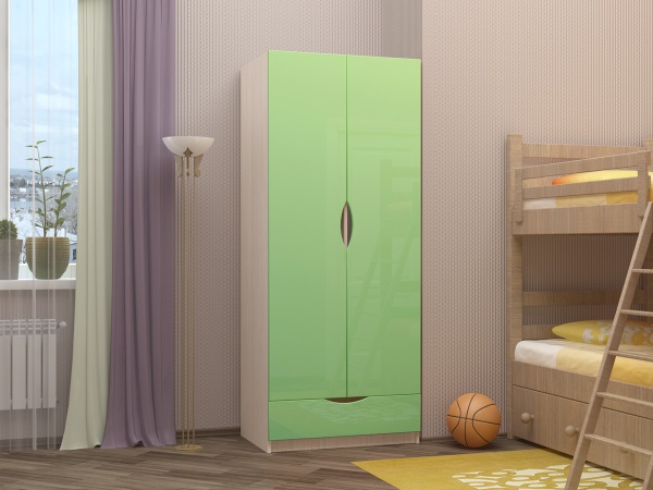 Шкаф 2-х Створчатый с Ящиком для Хранения Ириска-3 МДФ (Ш-800 х В-2000 х Г-496 мм)/Разные Цвета