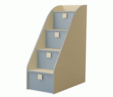 Лестница-Комод в Цвете Василек/Фламинго