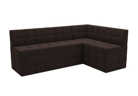 Кухонный угловой диван дельфин Атлантис микровелюр коричневый