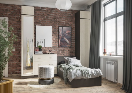 Шкаф Одностворчатый Рига ШК-1/Разные Цвета (Ш-400 х В-2120 х Г-520 мм)