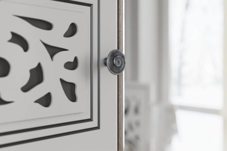 Спальный Гарнитур "Мадлен"  МДФ/Дуб Сонома+Ясень белый Эмаль + Ф/п - Серебро