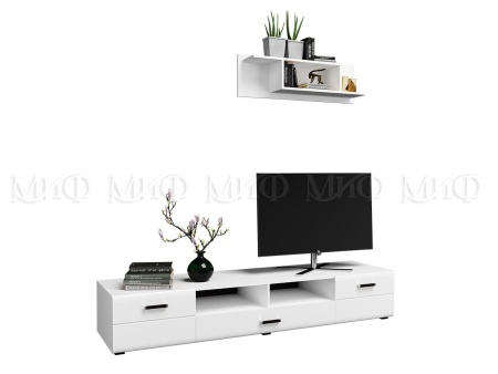 Тумба TV Ницца NEW 2 Двери + 1 Ящик МДФ  (Ш-2000 x В-350 x Г-520 мм)